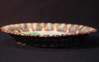 Earthenware dish, school of Tours, suite of  Palissy 19th 