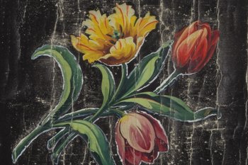 Carton of Aubusson tapestry floral pattern