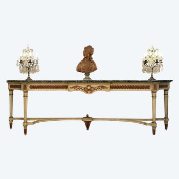 Maison Jansen, Monumentale Console En Bois Laque  De Style Louis XVI Vers 1950 (L300 CM !)