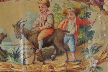 Karton aus Aubusson-Wandteppich pochon paysans