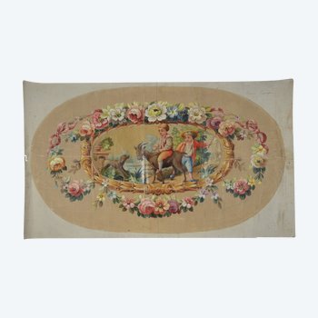 Karton aus Aubusson-Wandteppich pochon paysans
