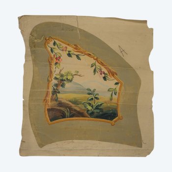 Cartone di arazzo Aubusson verde