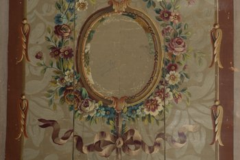 Carton of Aubusson tapestry medallion with floral pattern