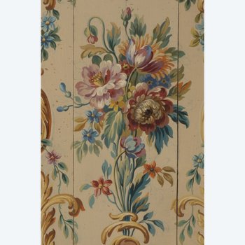 Carton de tapisserie d'Aubusson motif floral