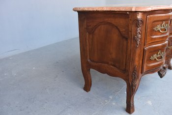             Comò Sauteuse A Forma Di Balestra In Noce Diciottesima Volta