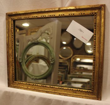 Small Mirror Louis XVI Style, Gilded Wood, Mercury 27 X 32 Cm