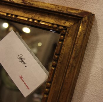 Small Mirror Louis XVI Style, Gilded Wood, Mercury 27 X 32 Cm