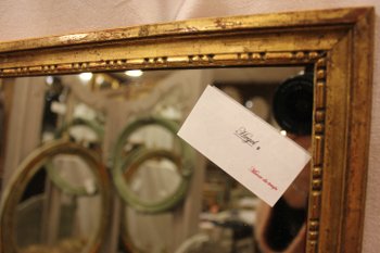 Small Mirror Louis XVI Style, Gilded Wood, Mercury 27 X 32 Cm