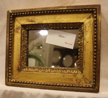 Small Louis XVI Mirror, Gilded Wood, Mercury Glass 20 X 23 Cm