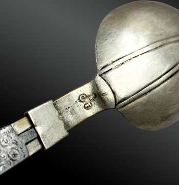 TRAVEL COVER : Knife, spoon & fork - Germany - circa 1730
