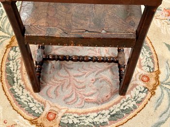 Poltrona in pelle di Cordoba di epoca Luigi XIII