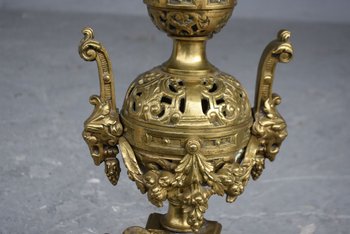 Important Pair Of Bronze Fireplace Andirons XIXth Century