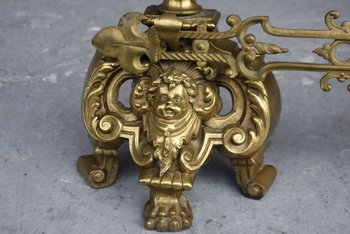 Important Pair Of Bronze Fireplace Andirons XIXth Century