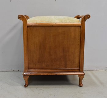 Porte Revues - Tabouret Anglais en Acajou Blond - 1900 / 1920