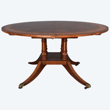 Table Ronde Anglaise En Acajou à Allonges 1900            