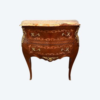 Mahogany chest of drawers, Transitional style Louis XIV / Louis XV - Early XXth century