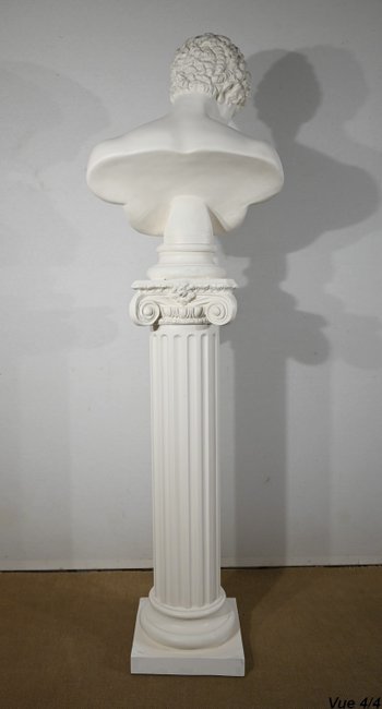 Busto di Antinoüs su colonna - Fine XIX secolo