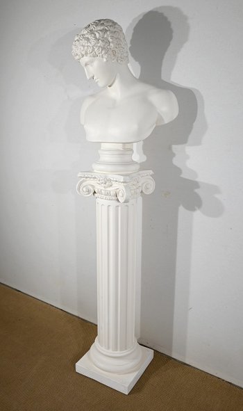 Busto di Antinoüs su colonna - Fine XIX secolo