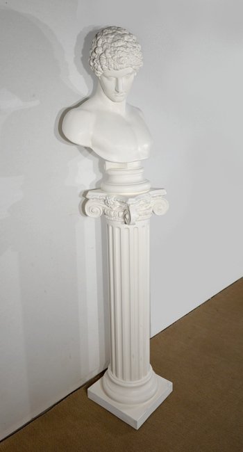 Busto di Antinoüs su colonna - Fine XIX secolo