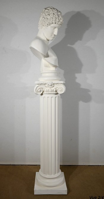 Busto di Antinoüs su colonna - Fine XIX secolo