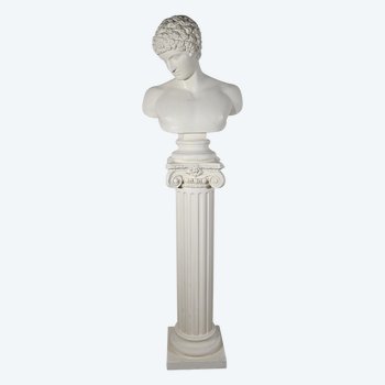 Busto di Antinoüs su colonna - Fine XIX secolo