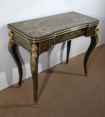 Consolle in legno di pero annerito, periodo Napoleone III - Metà del XIX secolo