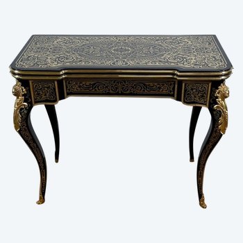 Blackened Pearwood Console Table, Napoleon III period - Mid 19th century