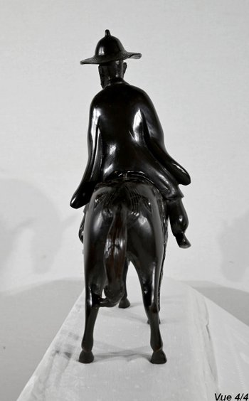 Set in bronzo "Il cavaliere", Cina - Fine XIX secolo