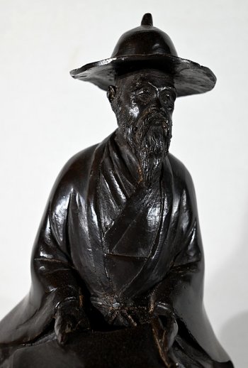 Set in bronzo "Il cavaliere", Cina - Fine XIX secolo