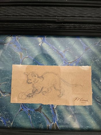 Cadre Flamand Avec Dessin De Chat Du 17 Ieme Siècle