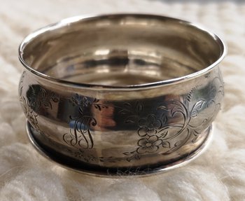 Portatovagliolo in argento sterling pugno collare monogramma orafo Vautrain
