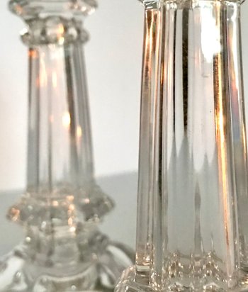 Baccarat crystal candlesticks signed XIXth century