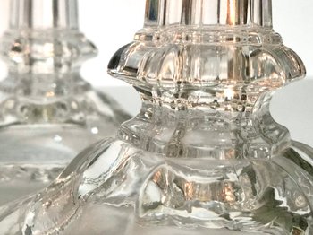 Baccarat crystal candlesticks signed XIXth century