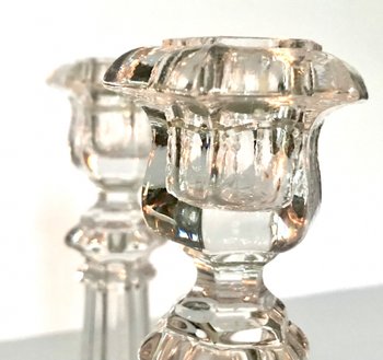 Baccarat crystal candlesticks signed XIXth century