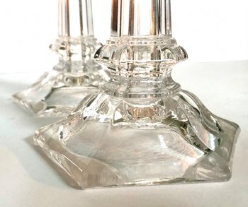 Baccarat crystal candlesticks signed XIXth century