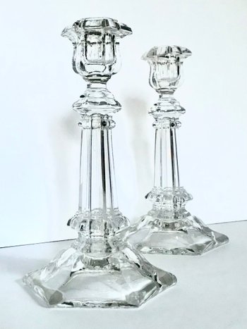 Baccarat crystal candlesticks signed XIXth century