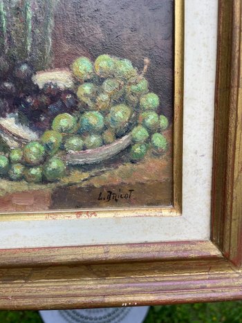 Stillleben Öl Auf Tafel Signiert Louis Dricot