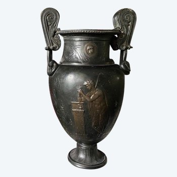 Vase Grec En Metal, Imitation Bronze