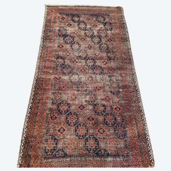 Beautiful Antique Rug With Red Tones And Geometric Patterns