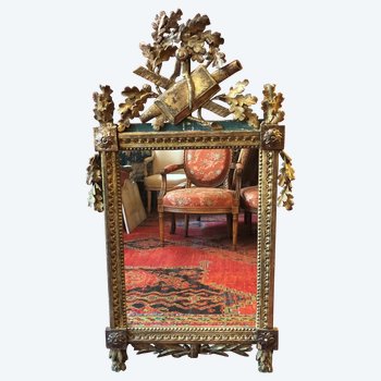Miroir Allégorie des Sciences, époque Louis XVI