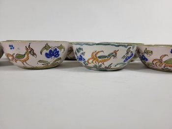 9 earthenware cups from Moustiers Ferrat XVIIIth century