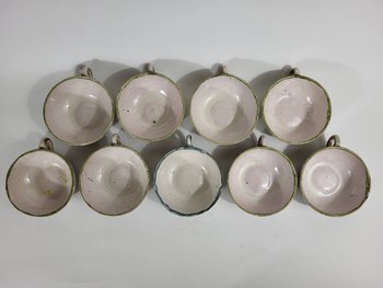 9 earthenware cups from Moustiers Ferrat XVIIIth century