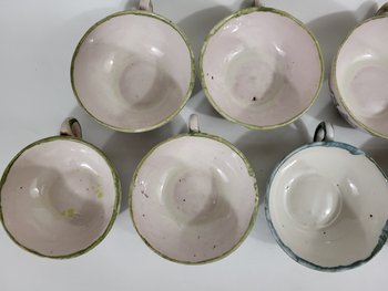 9 earthenware cups from Moustiers Ferrat XVIIIth century