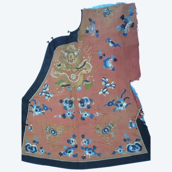 Front of Chinese jacket in embroidered silk, late 19th century