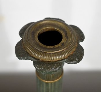 Pair of Bronze Candlesticks, Restoration period - Early 19th century