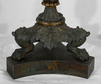 Pair of Bronze Candlesticks, Restoration period - Early 19th century