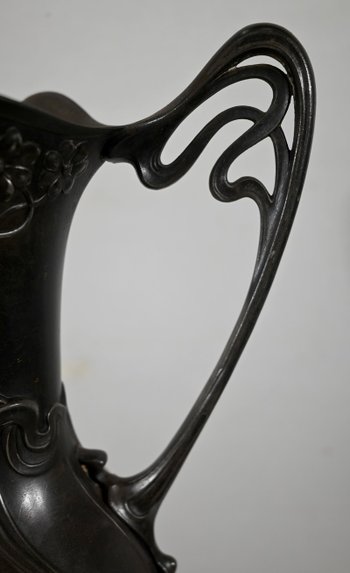 Importante Paire de Vases en Etain, Art Nouveau – 1900