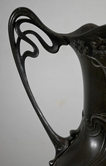 Importante Paire de Vases en Etain, Art Nouveau – 1900