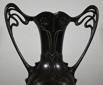 Importante Paire de Vases en Etain, Art Nouveau – 1900