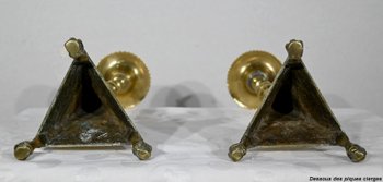 Pair of Gilded Bronze Candle Picks - 2nd half XIXth century